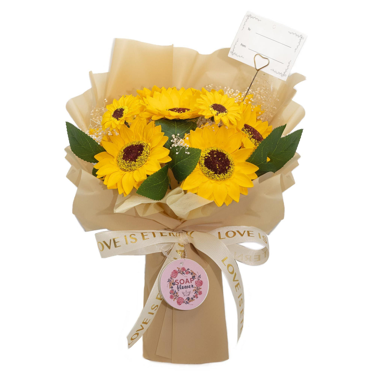 Großer Sonnenblumenstrauß + Geschenkkarte