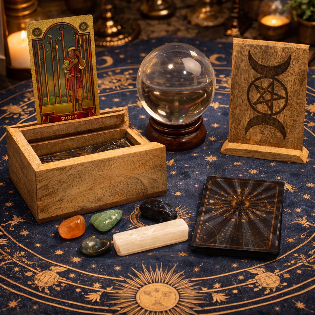 Kleine Tarotbox mit Ständer