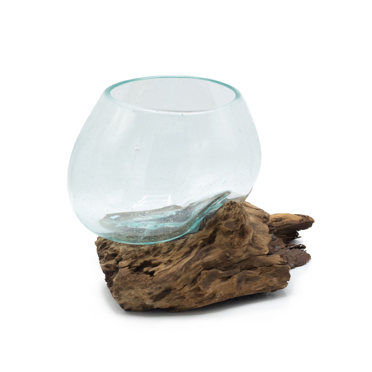 Glasschale auf Holz – mittelgroß