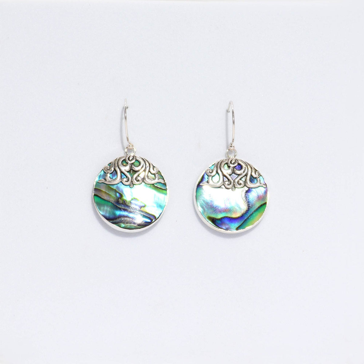 Ohrringe aus Muschel und Silber – Klassische Scheibe – Abalone
