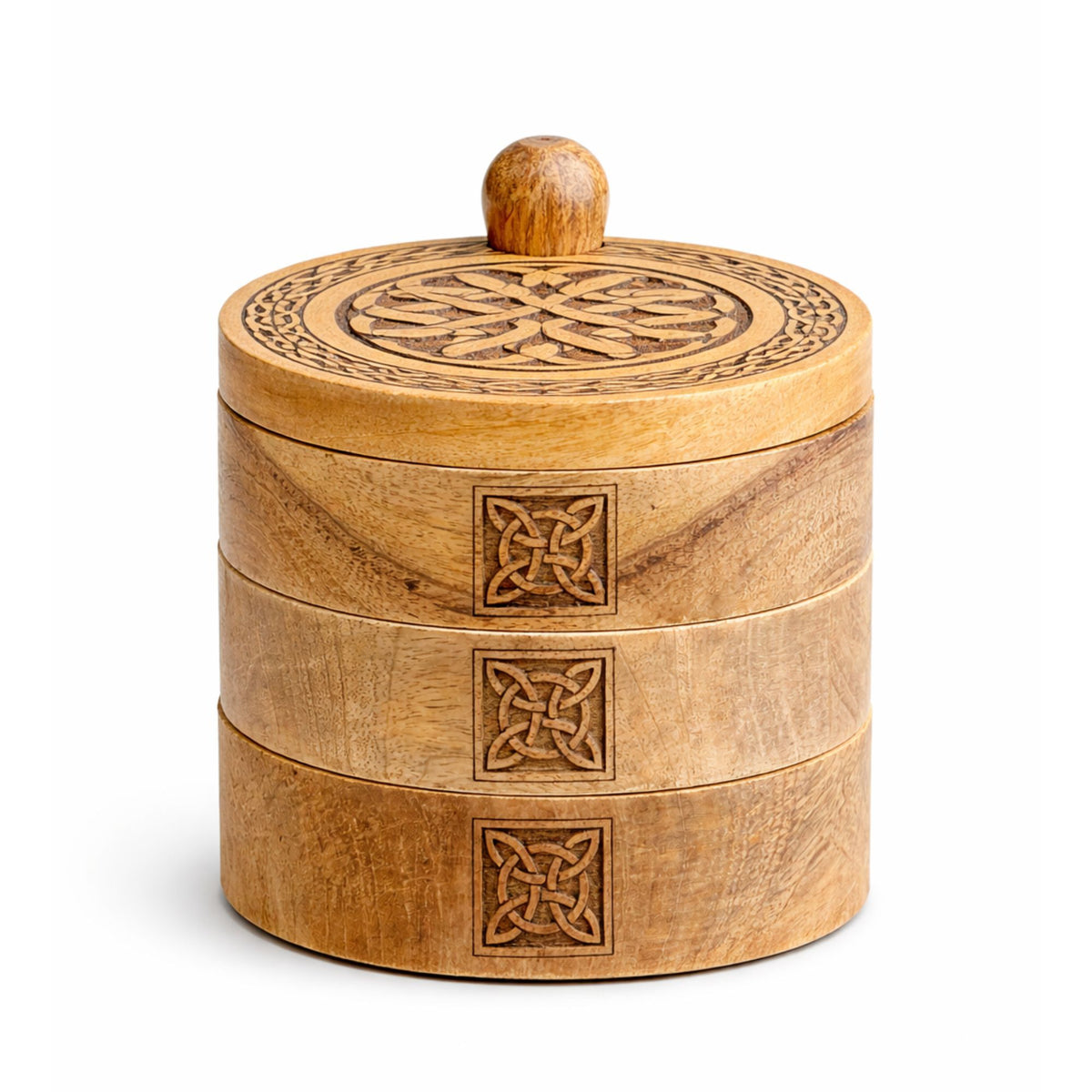 Drehbare Box mit drei Ebenen – keltisches Motiv.