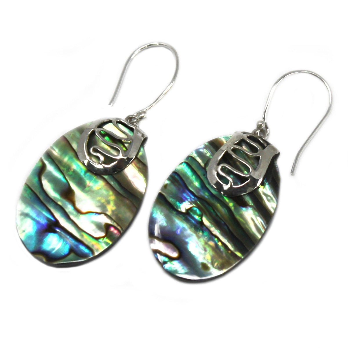 Ohrringe aus Muschel und Silber – Frösche – Abalone