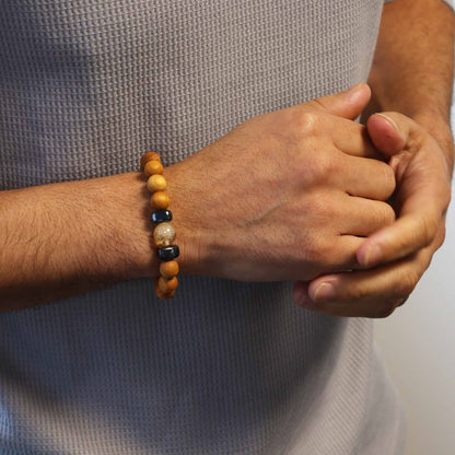Zedernholz-Armband für das Solarplexus-Chakra mit Citrin