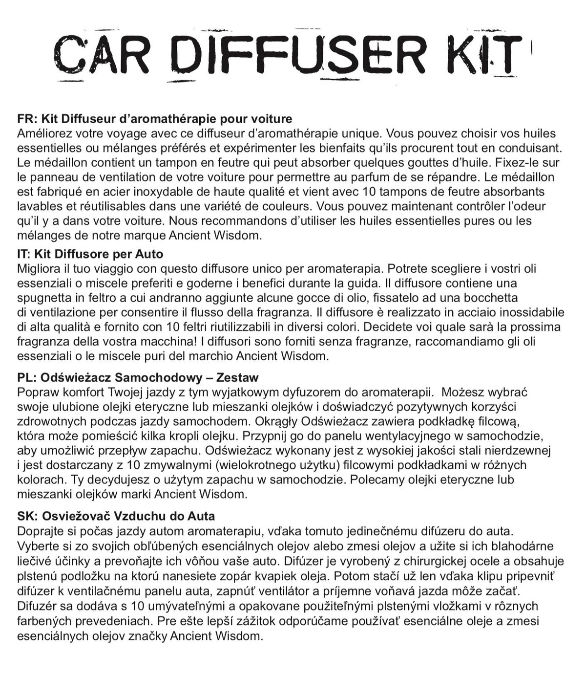 Autodiffusor-Set – Hamsa – 30 mm.