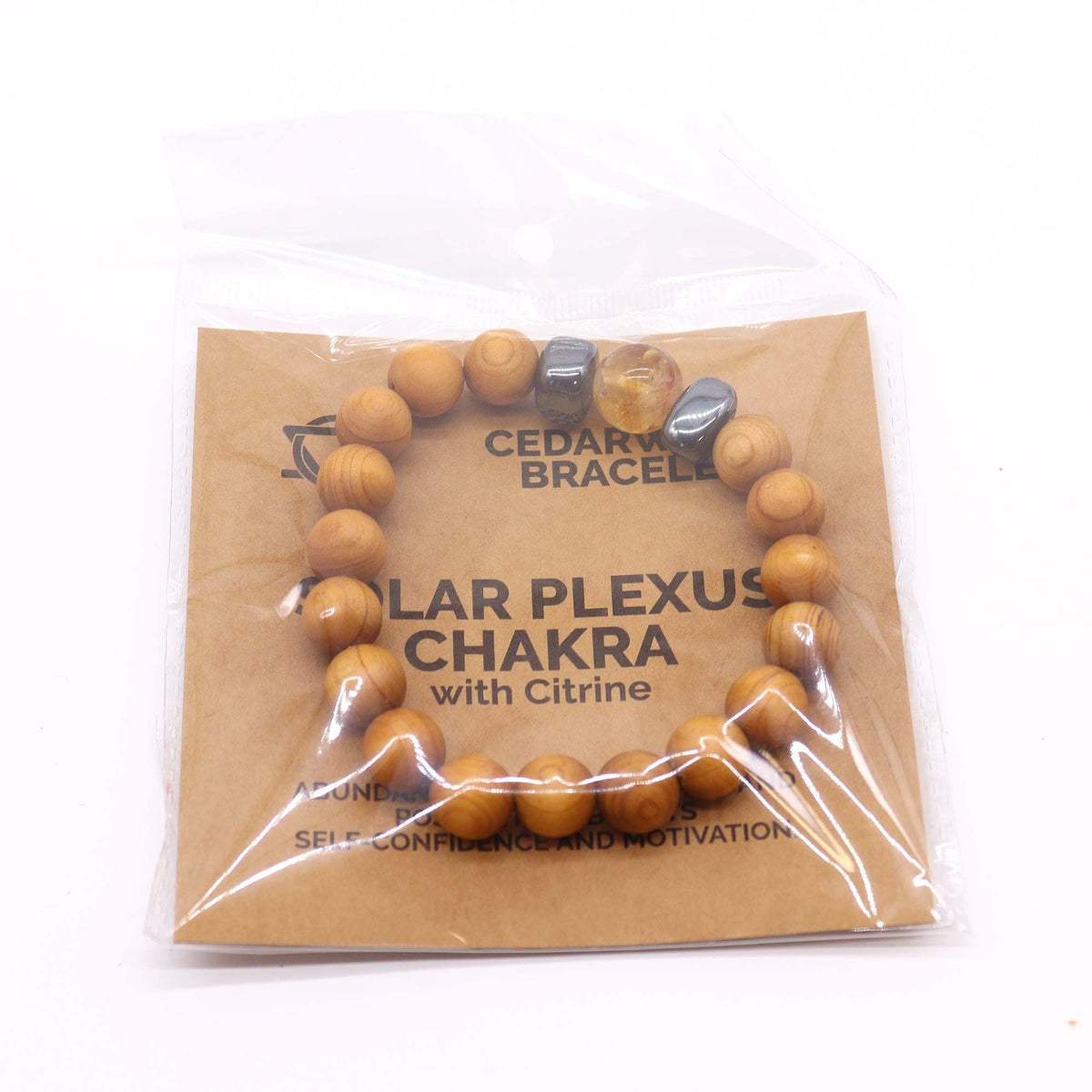 Zedernholz-Armband für das Solarplexus-Chakra mit Citrin