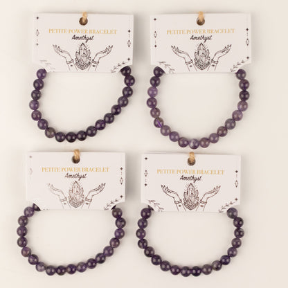 Zartes Mineralien-Armband „Petite“ – Amethyst, 6 mm