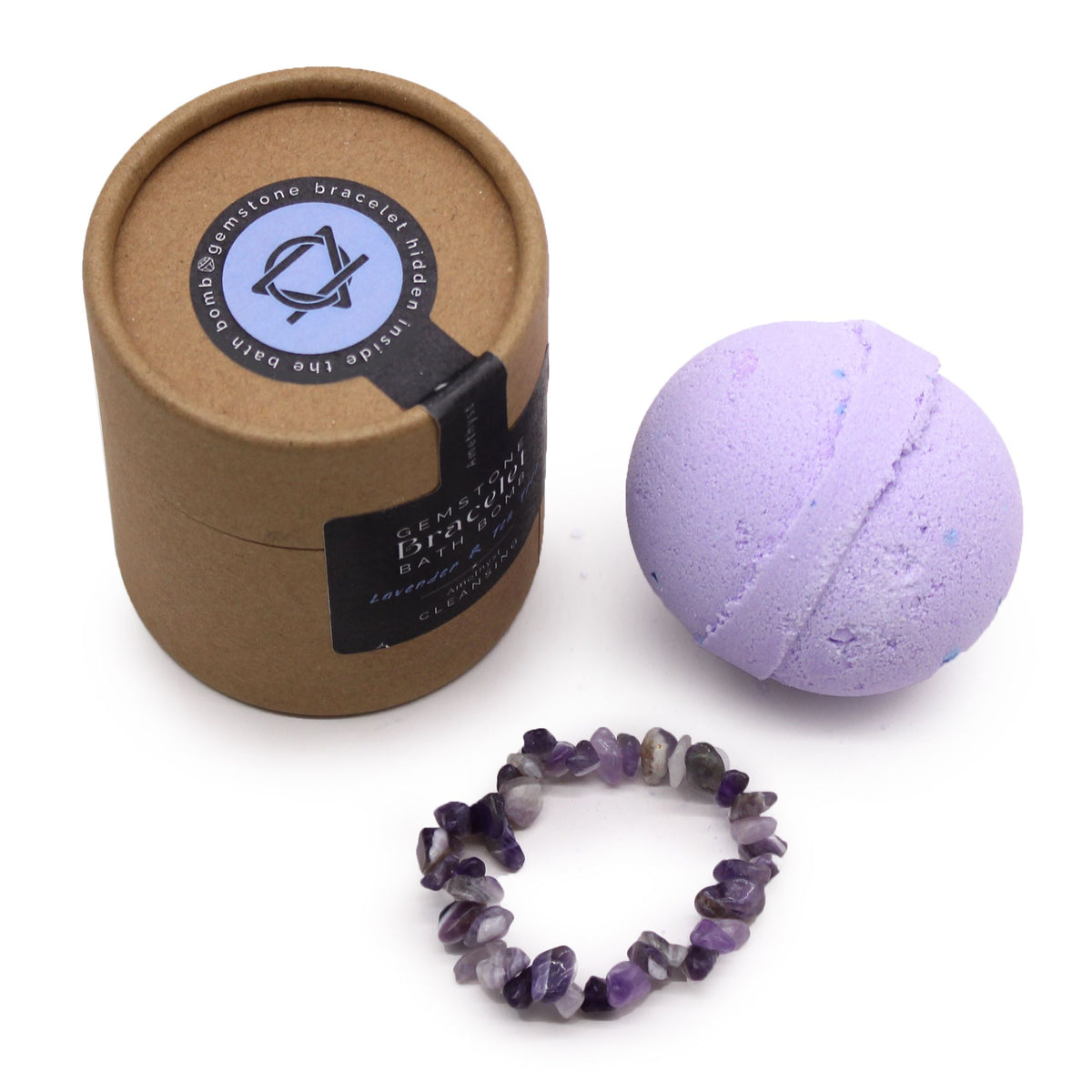 Badebombe mit Amethyst-Armband