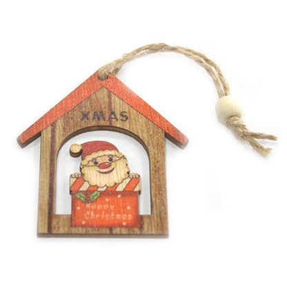 2er-Pack Weihnachtsdekorationen aus Holz – Weihnachtsmanngeschenk