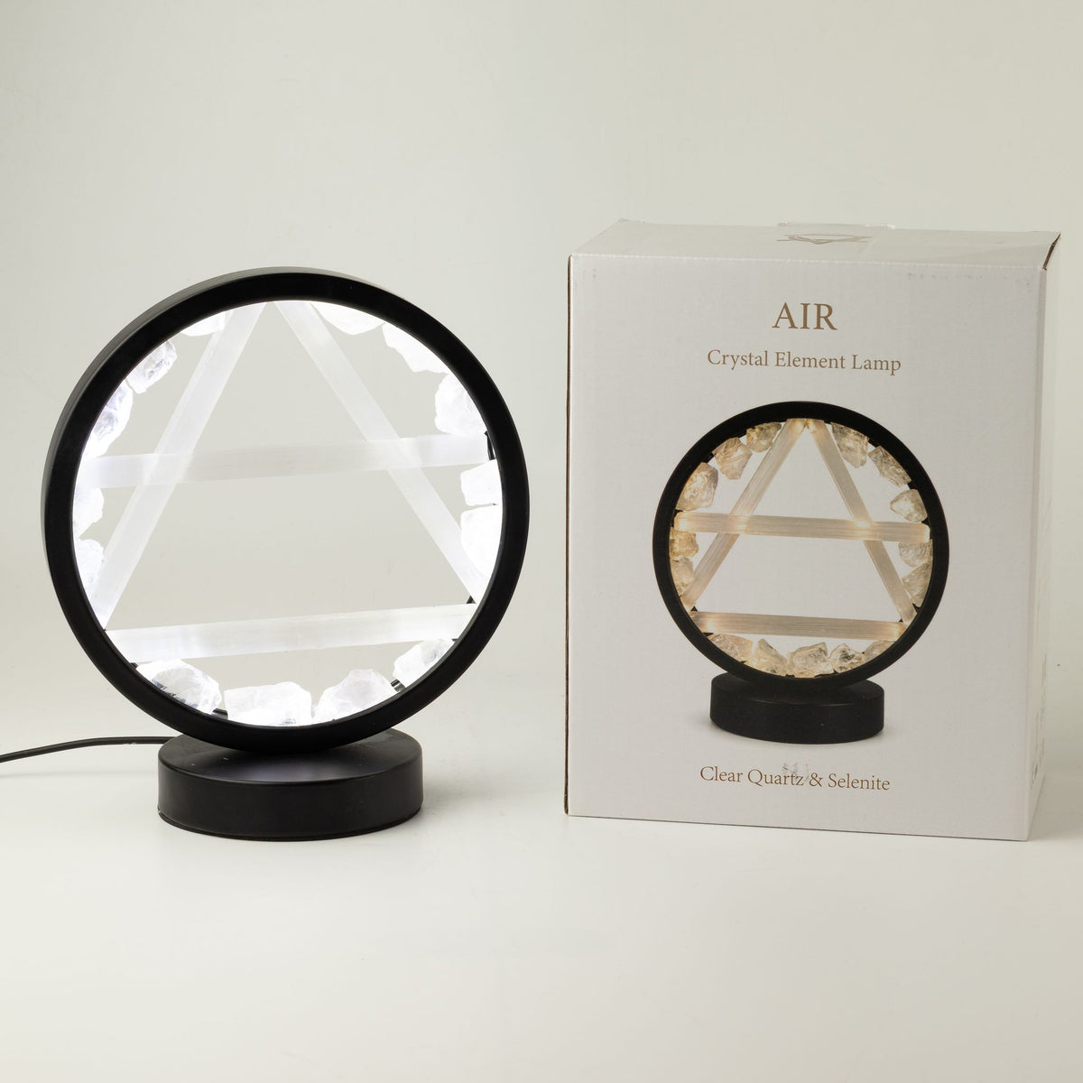Dekorative Leuchte Halo – Kristall und Selenit · Luft