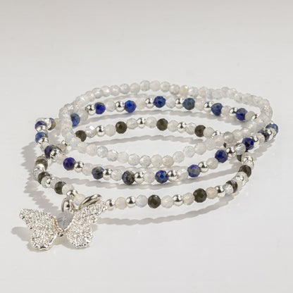 Set mit 3 Mineralienarmbändern „Nymphe – Nordlichter“