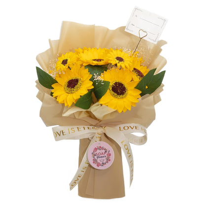 Großer Sonnenblumenstrauß + Geschenkkarte
