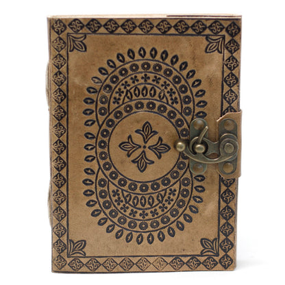 Notizbuch aus Leder – Blaues Mandala