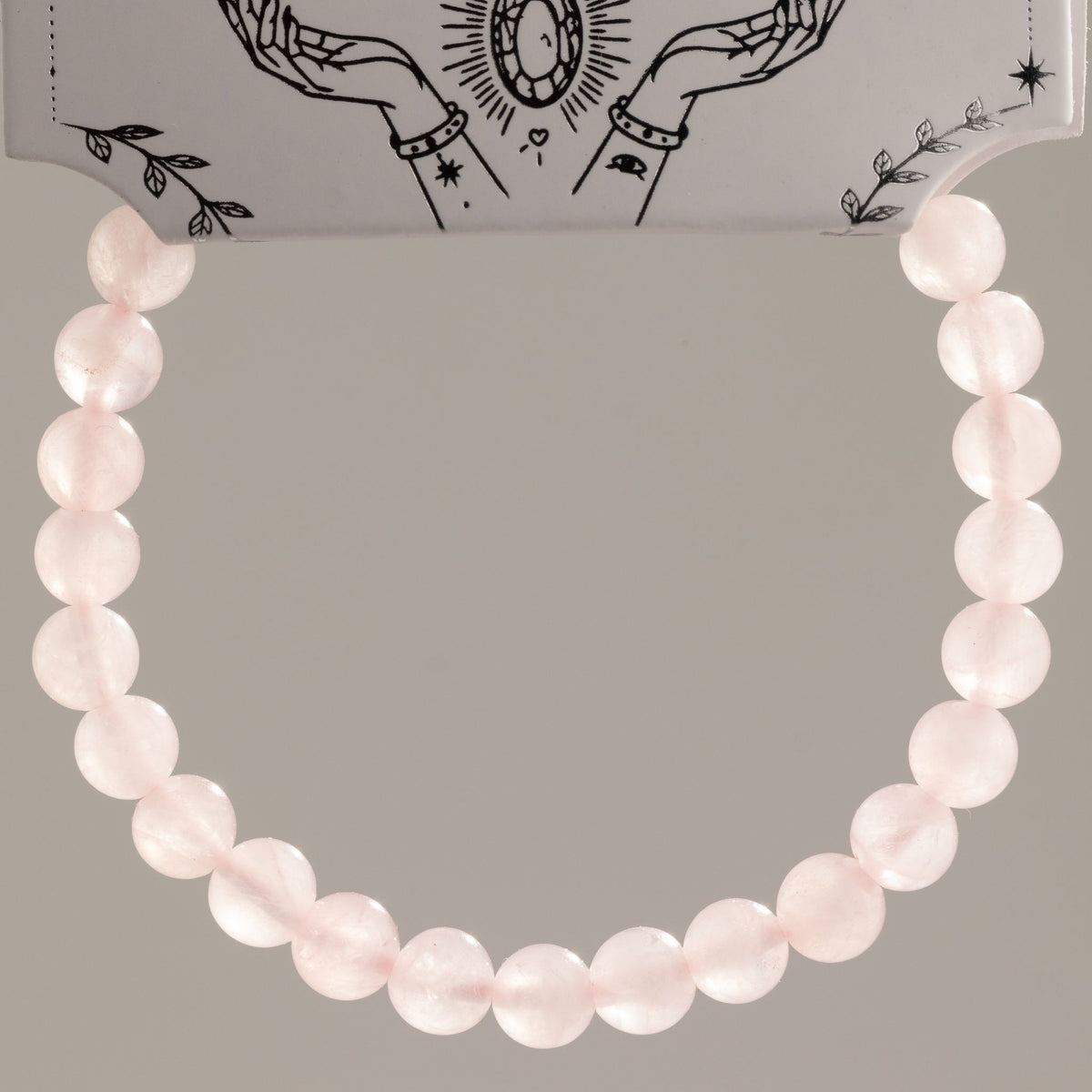 Zartes, kleines Mineralarmband – Rosenquarz, 6 mm