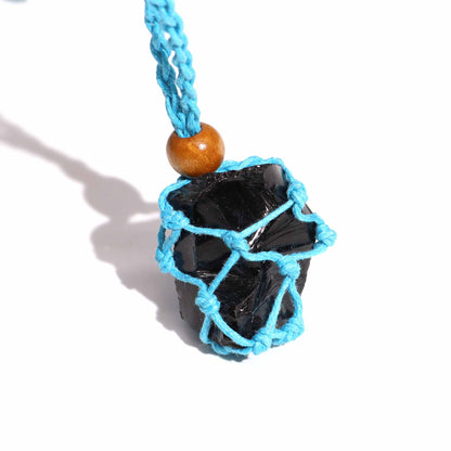 Mineral-Anhängerkordel, 45 cm – Blau