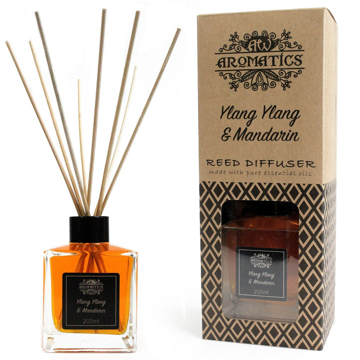 Aroma-Diffusor mit ätherischen Ölen Ylang-Ylang & Mandarine, 200 ml
