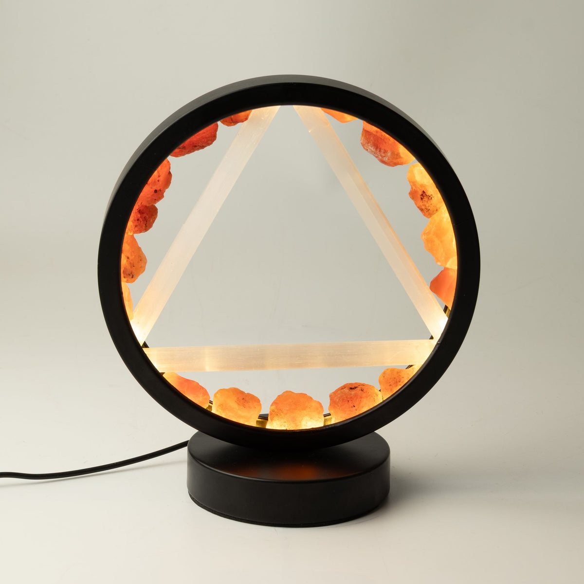 Dekorative Lampe Halo – Karneol und Selenit · Feuer