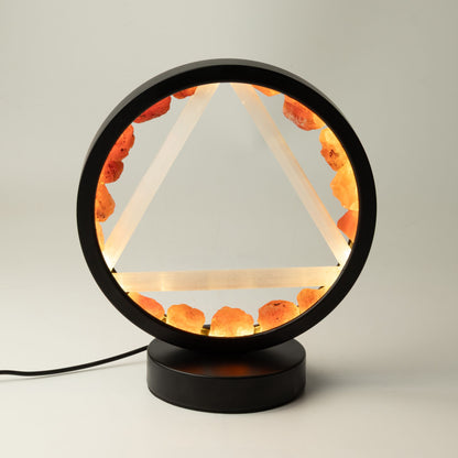Dekorative Lampe Halo – Karneol und Selenit · Feuer