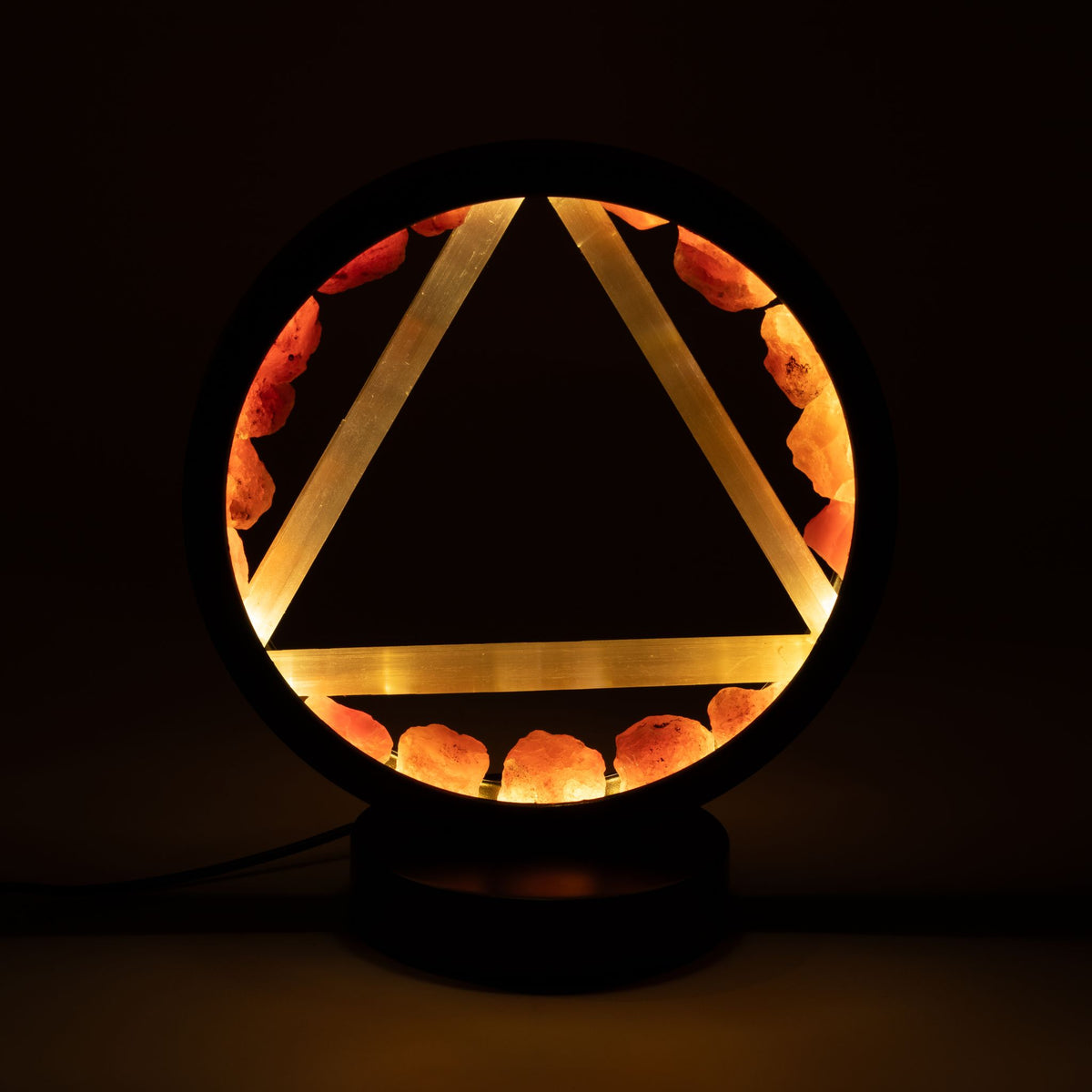 Dekorative Lampe Halo – Karneol und Selenit · Feuer