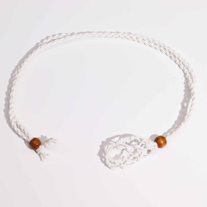 Mineral-Anhängerkordel, 45 cm – Weiß