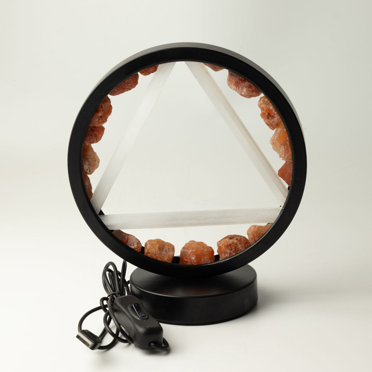 Dekorative Lampe Halo – Karneol und Selenit · Feuer