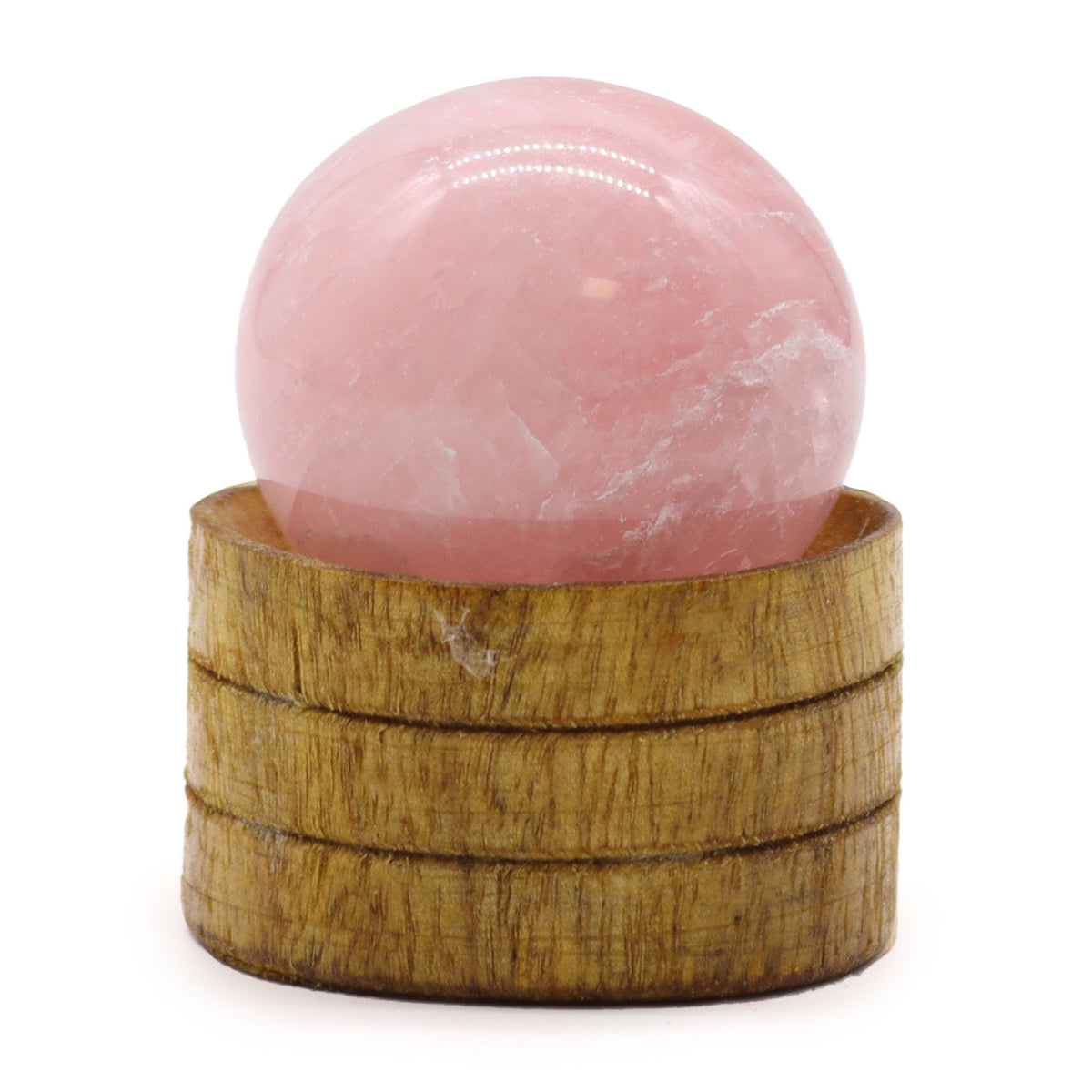 Mineralkugel mit Ständer – Rosenquarz, 40 mm