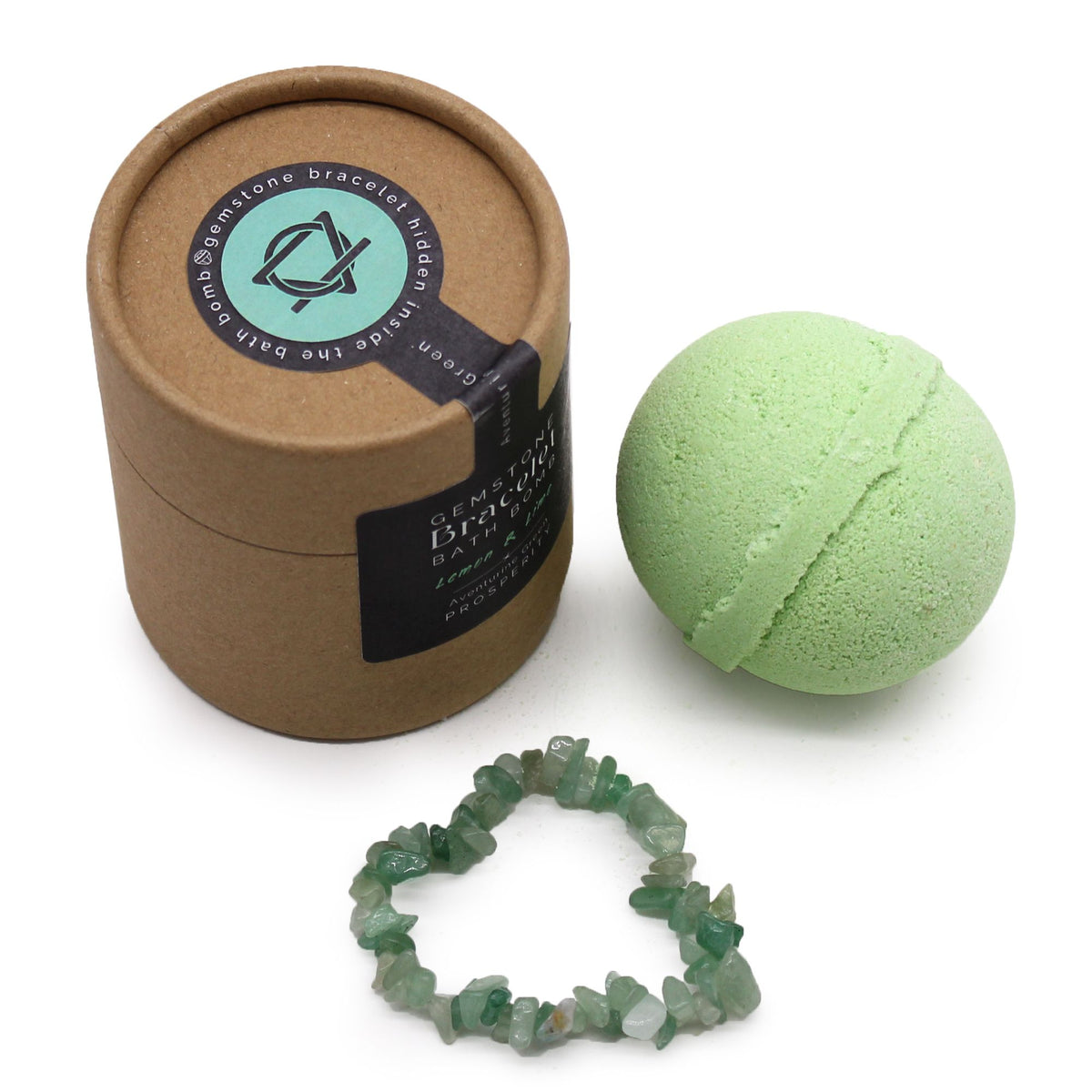 Badebombe mit grünem Aventurin-Armband