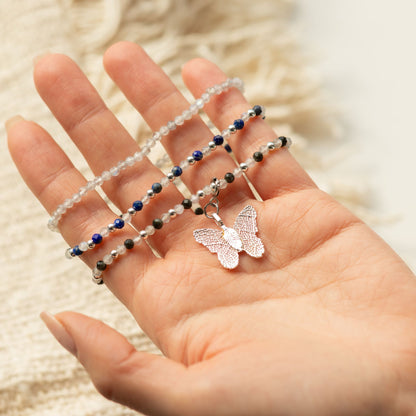Set mit 3 Mineralienarmbändern „Nymphe – Nordlichter“