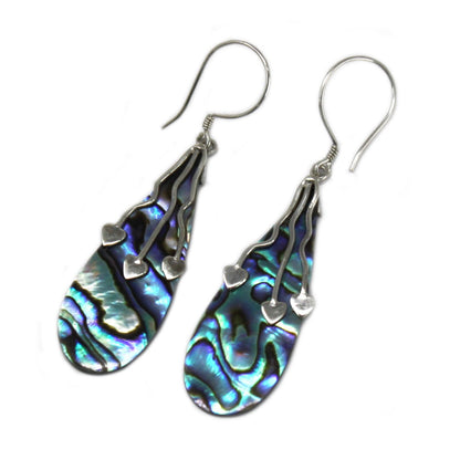 Ohrringe aus Muschel und Silber – Drei Herzen – Abalone