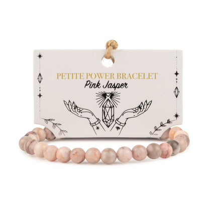 Zartes, feines Mineralienarmband – Rosa Jaspis