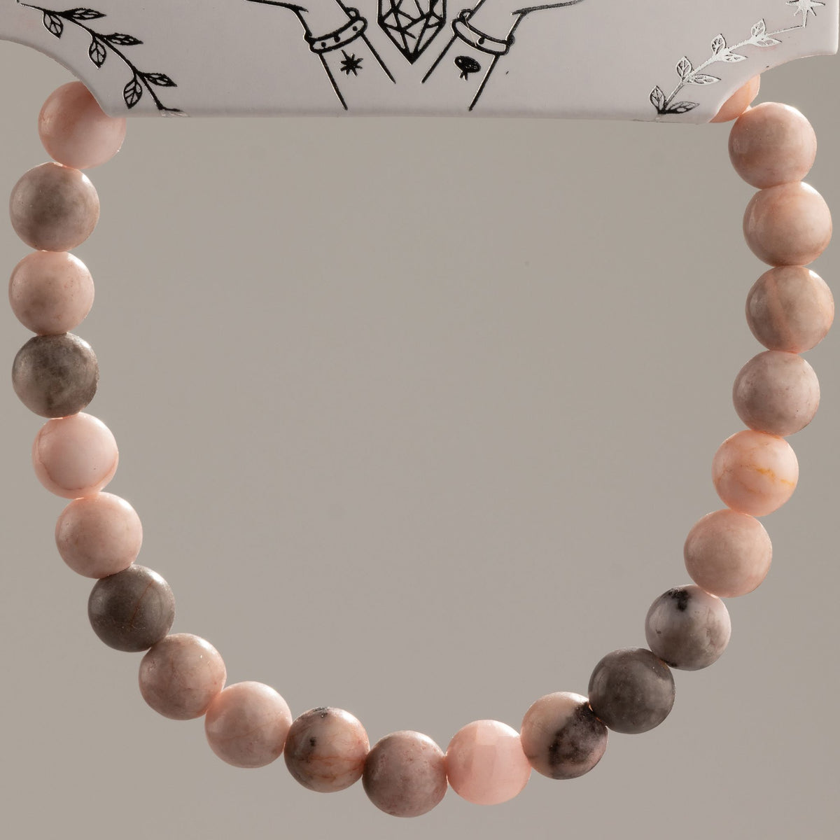 Zartes, feines Mineralienarmband – Rosa Jaspis