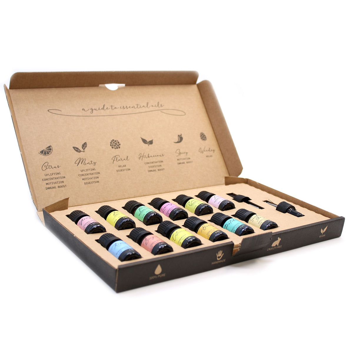 Aromatherapie-Set mit 12 ätherischen Ölen