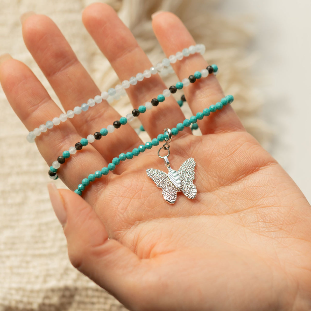 Set mit 3 Nymph-Mineralarmbändern – Endloser Ozean
