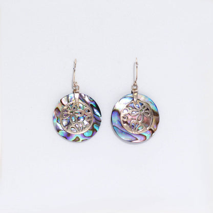 Ohrringe aus Muschel und Silber – Blumen – Abalone