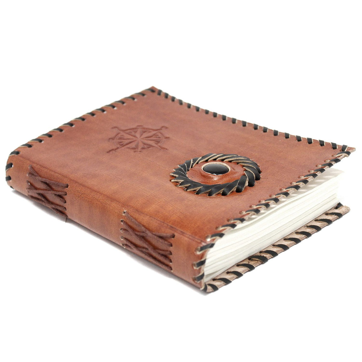 Notizbuch aus Leder – Onyx und Kompass