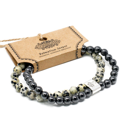 Magnetisches Edelsteinarmband – Dalmatinerjaspis