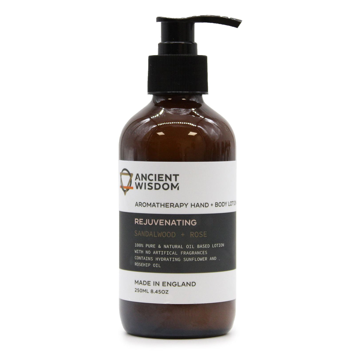 Hand- und Körperlotion mit Sandelholz und Rose, 250 ml