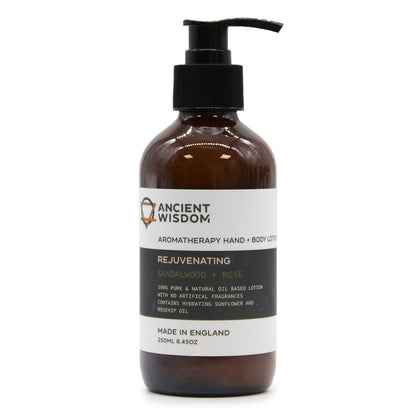 Hand- und Körperlotion mit Sandelholz und Rose, 250 ml