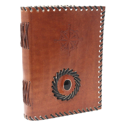 Notizbuch aus Leder – Onyx und Kompass