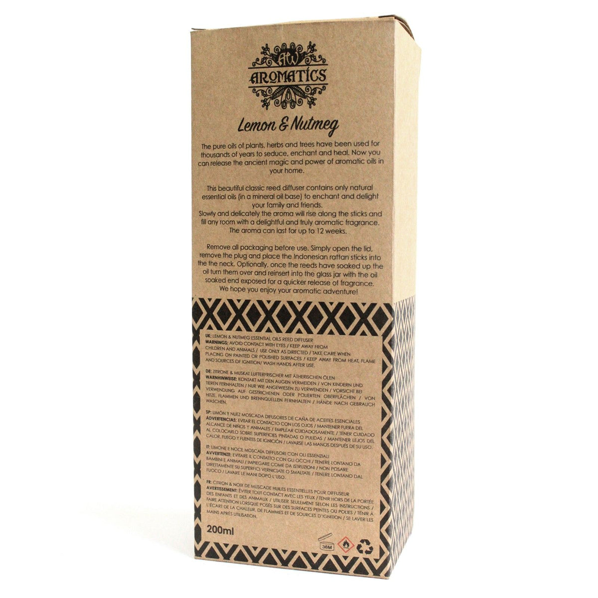 Aroma-Diffusor mit ätherischen Ölen Zitrone & Muskatnuss, 200 ml